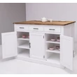 Kép 4/9 - Rusztikus fenyő konyhasziget 3 bárszékkel, barna-fehér-lavintagehome.hu