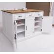 Kép 5/9 - Rusztikus fenyő konyhasziget 3 bárszékkel, barna-fehér-lavintagehome.hu