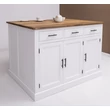 Kép 8/9 - Rusztikus fenyő konyhasziget 3 bárszékkel, barna-fehér-lavintagehome.hu