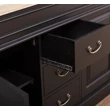 Kép 9/13 - Fenyőfa fürdőszoba szekrény  3 fiókos, 2 ajtós tölgyfa fedlap - lavintagehome.hu