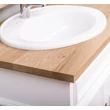 Kép 12/13 - Fenyőfa fürdőszoba szekrény  3 fiókos, 2 ajtós tölgyfa fedlap - lavintagehome.hu