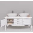 Kép 2/4 - Fenyő fürdőszoba szekrény 3fiók 2ajtó, hajlított láb-lavintagehome.hu