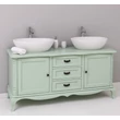 Kép 2/5 - Shabby Chic fenyő fürdőszoba szekrény  3fiók, 2ajtó-lavintagehome.hu
