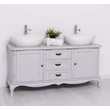 Kép 4/5 - Shabby Chic fenyő fürdőszoba szekrény  3fiók, 2ajtó-lavintagehome.hu