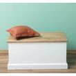 Kép 3/4 - Fenyőfa ágyneműtartó láda tölgy ülőlappal - lavintagehome.hu