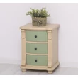 Kép 6/6 - Fenyőfa éjjeliszekrény 3 fiókos, díszes - lavintagehome.hu