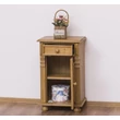 Kép 2/7 - Fenyőfa éjjeliszekrény 1 ajtós, 1 fiókos, díszes - lavintagehome.hu