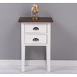 Kép 6/9 - Fenyőfa éjjeliszekrény 2 fiókos tölgyfa fedlap - lavintagehome.hu