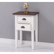 Kép 9/9 - Fenyőfa éjjeliszekrény 2 fiókos tölgyfa fedlap - lavintagehome.hu