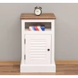 Kép 4/6 - Fenyőfa éjjeliszekrény 1 ajtós, lamellás tölgyfa fedlappal - lavintagehome.hu