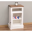 Kép 6/6 - Fenyőfa éjjeliszekrény 1 ajtós, lamellás tölgyfa fedlappal - lavintagehome.hu