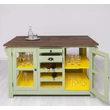 Kép 7/19 - Fenyőfa konyhasziget bortartóval - lavintagehome.hu