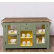 Kép 8/19 - Fenyőfa konyhasziget bortartóval - lavintagehome.hu