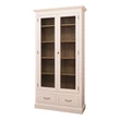 Kép 2/8 - Fenyőfa vitrin üvegajtós, 2 fiókos - lavintagehome.hu