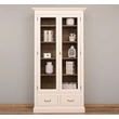 Kép 1/8 - Fenyőfa vitrin üvegajtós, 2 fiókos - lavintagehome.hu