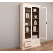 Kép 3/8 - Fenyőfa vitrin üvegajtós, 2 fiókos - lavintagehome.hu