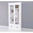 Kép 7/8 - Fenyőfa vitrin üvegajtós, 2 fiókos - lavintagehome.hu
