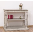Kép 1/7 - Fenyőfa konzolasztal 1 polcos, esztergált lábakkal - lavintagehome.hu