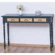 Kép 9/18 - Fenyőfa konzolasztal 3 fiókos, esztergált lábakkal - lavintagehome.hu