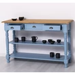 Kép 8/8 - Fenyő konzolasztal 3fiók, 2polc, esztergált lábbal - lavintagehome.hu