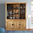 Kép 1/3 - Tirol rusztikus fenyőfa vitrines hatajtós szekrény-lavintagehome.hu