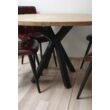 Kép 6/12 - Kerek tölgyfa étkezőasztal 4 darab Lidia bőrszékkel - lavintagehome.hu