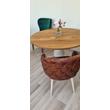 Kép 2/10 - Jersey kerek tölgyfa étkezőasztal fehér lábbal 120 cm raktárról - lavintagehome.hu