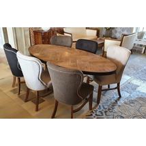 Barny tölgyfa ovális étkezőasztal fémlábakkal - lavintagehome.hu