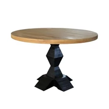Jersey kerek tölgyfa étkezőasztal Brancusi lábbal - lavintagehome.hu