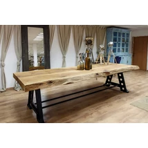 Jurassic tölgyfa étkezőasztal fémlábakkal - lavintagehome.hu