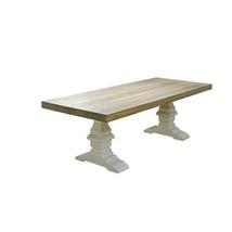 Nirvana tölgyfa étkezőasztal 140cm fehér fenyőlábbal - lavintagehome.hu