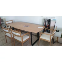 Stratton tölgyasztal fémlábbal + 4 Ivy tölgy székkel-lavintagehome.hu