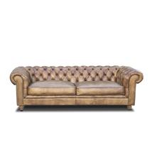 Chesterfield bőr kanapé párnával tölgyfa lábbal 240cm-lavintagehome.hu