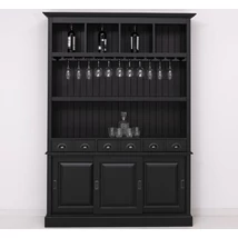 Fenyőfa bárszekrény 3 ajtós, pohártartóval - lavintagehome.hu