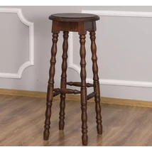 Fenyőfa bárszék esztergált lábak, kerek ülőlap - lavintagehome.hu