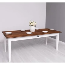 Tölgyfa étkezőasztal fenyőfa lábbal 1 fiókos - lavintagehome.hu