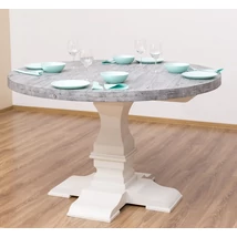 Kerek fenyőfa étkezőasztal esztergált lábbal 130cm - lavintagehome.hu