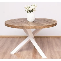 Kerek fa étkezőasztal csillag falábbal 130cm - lavintagehome.hu