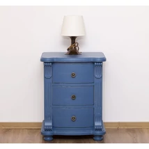 Fenyőfa éjjeliszekrény 3 fiókos, díszes - lavintagehome.hu