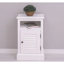 Fenyőfa éjjeliszekrény 1 ajtós, lamellás - lavintagehome.hu