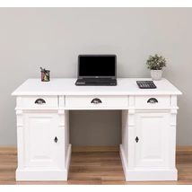 Fenyőfa íróasztal 3 fiókos, 2 ajtós - lavintagehome.hu