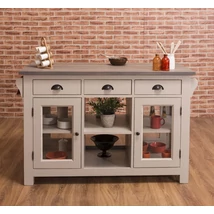 Fenyőfa konyhasziget 6 fiókos, 4 üvegajtós - lavintagehome.hu