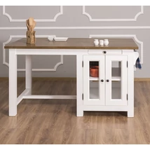Fenyőfa konyhasziget üvegajtós - lavintagehome.hu