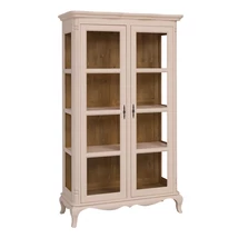 Shabby Chic fenyőfa vitrin 2 üvegajtós  - lavintagehome.hu