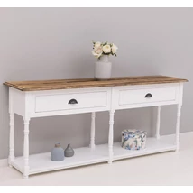 Fenyőfa konzolasztal 2 fiókos - lavintagehome.hu