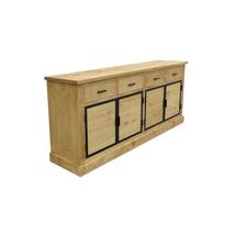 Tirol rusztikus fenyőfa szekrény 4 ajtó / 4 fiók - lavintagehome.hu