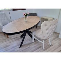 Barny tölgyfa ovális étkezőasztal fémlábakkal raktárról- lavintagehome.hu