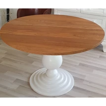 Jersey kerek tölgyfa étkezőasztal fehér lábbal 120 cm raktárról - lavintagehome.hu