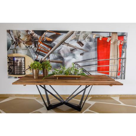 Riley tölgyfa étkezőasztal 3D fémlábakkal - lavintagehome.hu