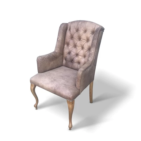 Birmingham bőr kárpitozott tölgyfa karfás fotel - lavintagehome.hu